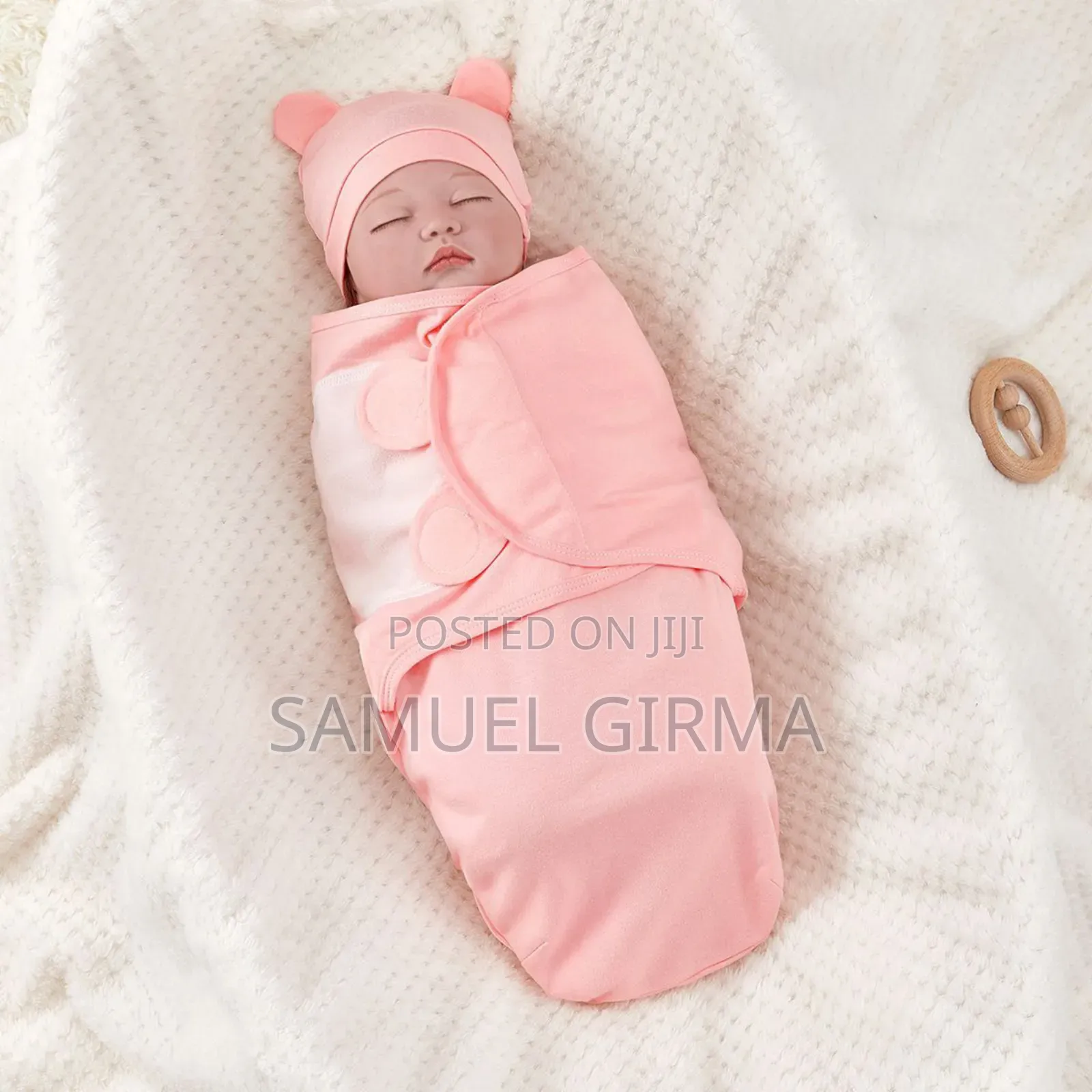 Newborn Swaddle Receiving Blanket Hat
(ማች ኮፍያ ያለዉ)