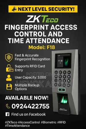 Photo - Zkteco F18 Fingerprint Access Control And Time Attendance