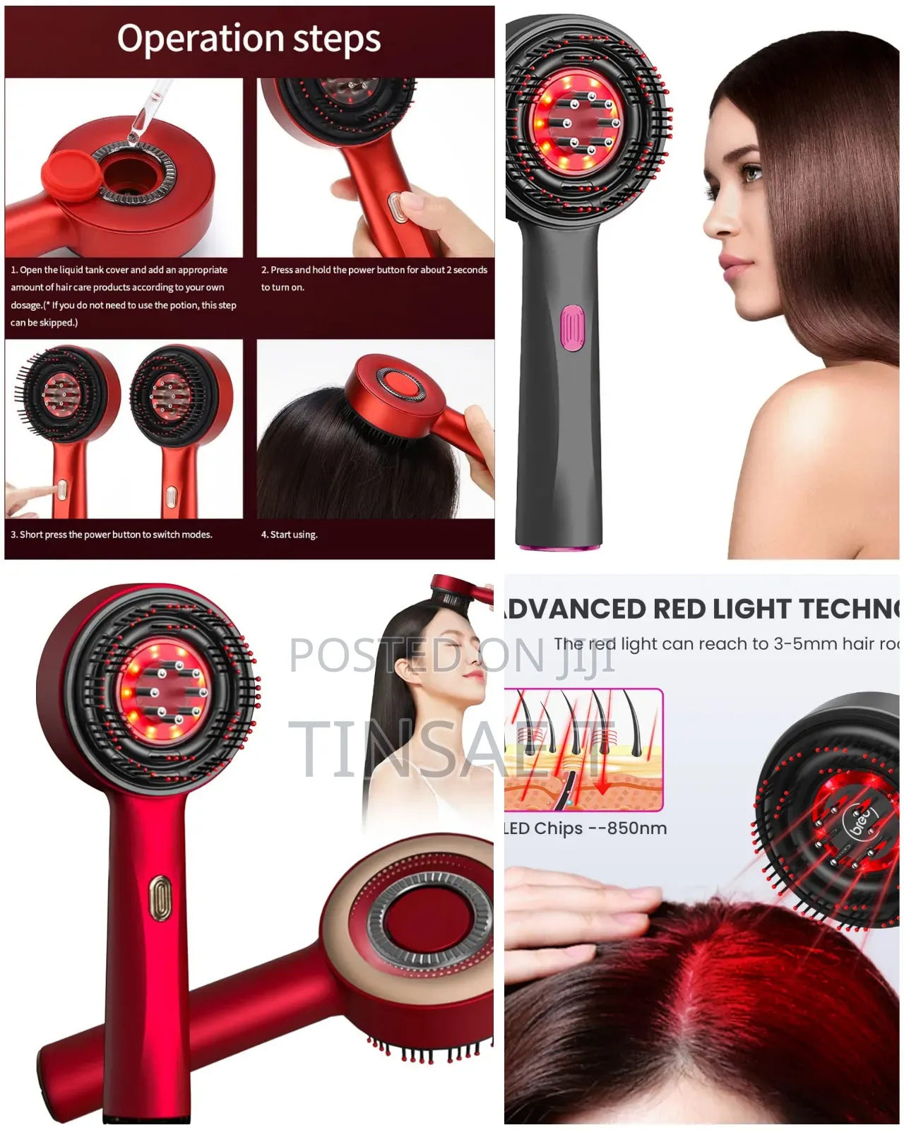 Red Light Electric Scalp Massager/የፀጉር ማሳጀር