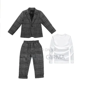 Mk- 0592 Boys Casual Suit With Shirt or Long Sleeve T-Shirt