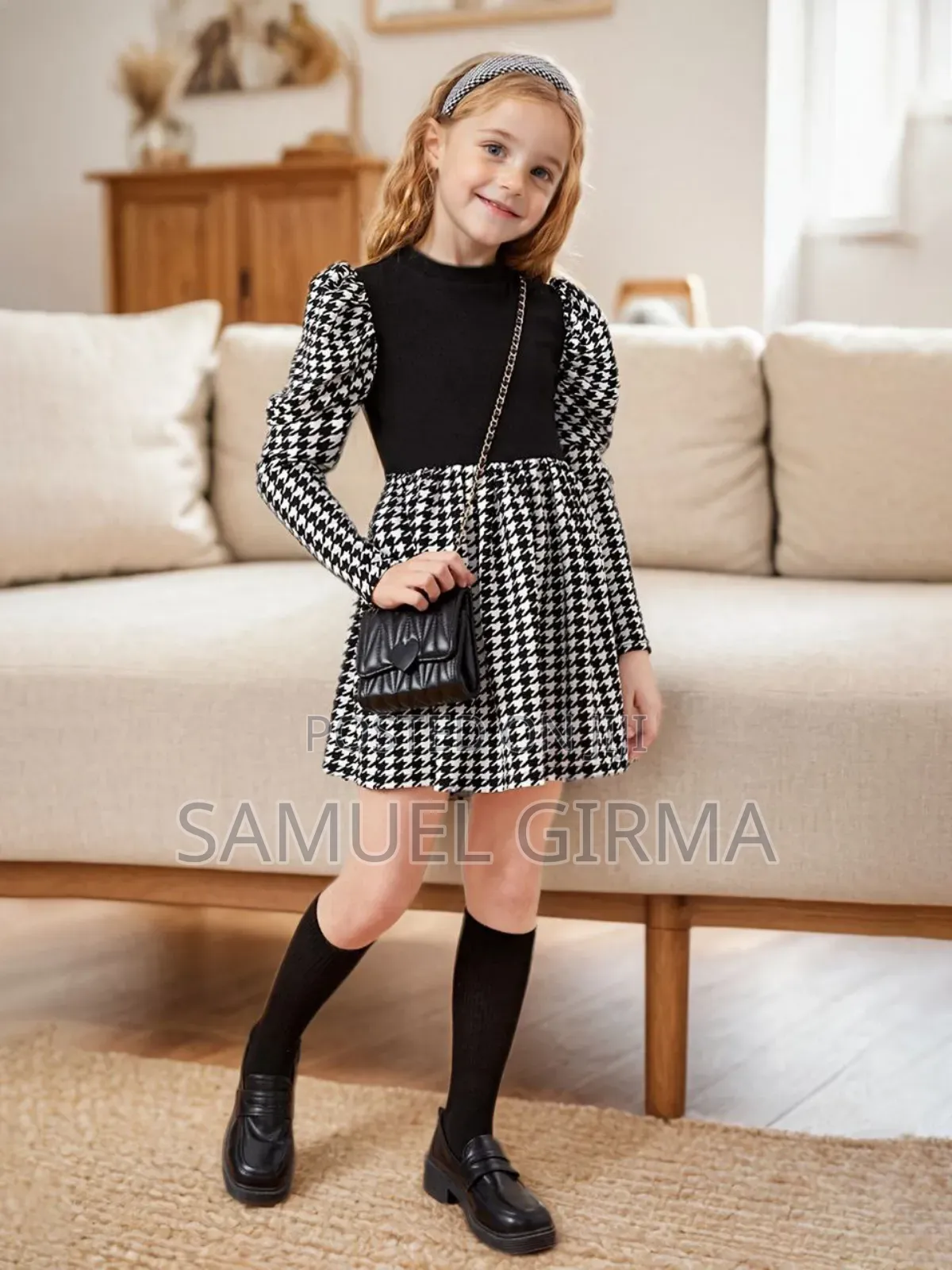 Mk- 0593 Girls Simple Casual Dress Size: 1-8 Years