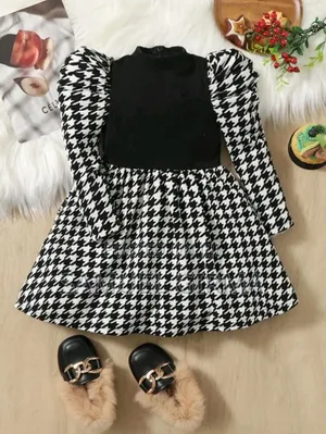 Mk- 0593 Girls Simple Casual Dress Size: 1-8 Years