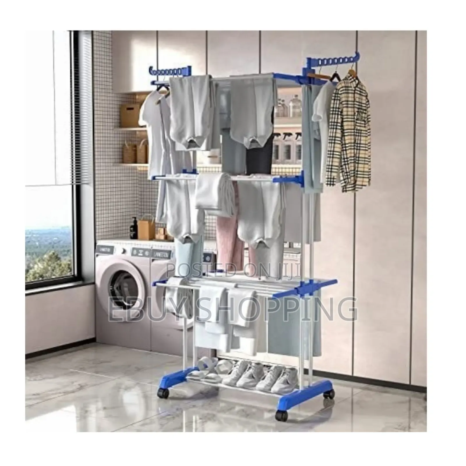 3-Tier Space-Saving Clothes Drying Rack–Heavy Duty Foldable