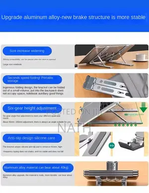 Aluminum Alloy Notebook Stand Adjustable Cooling Mechanics