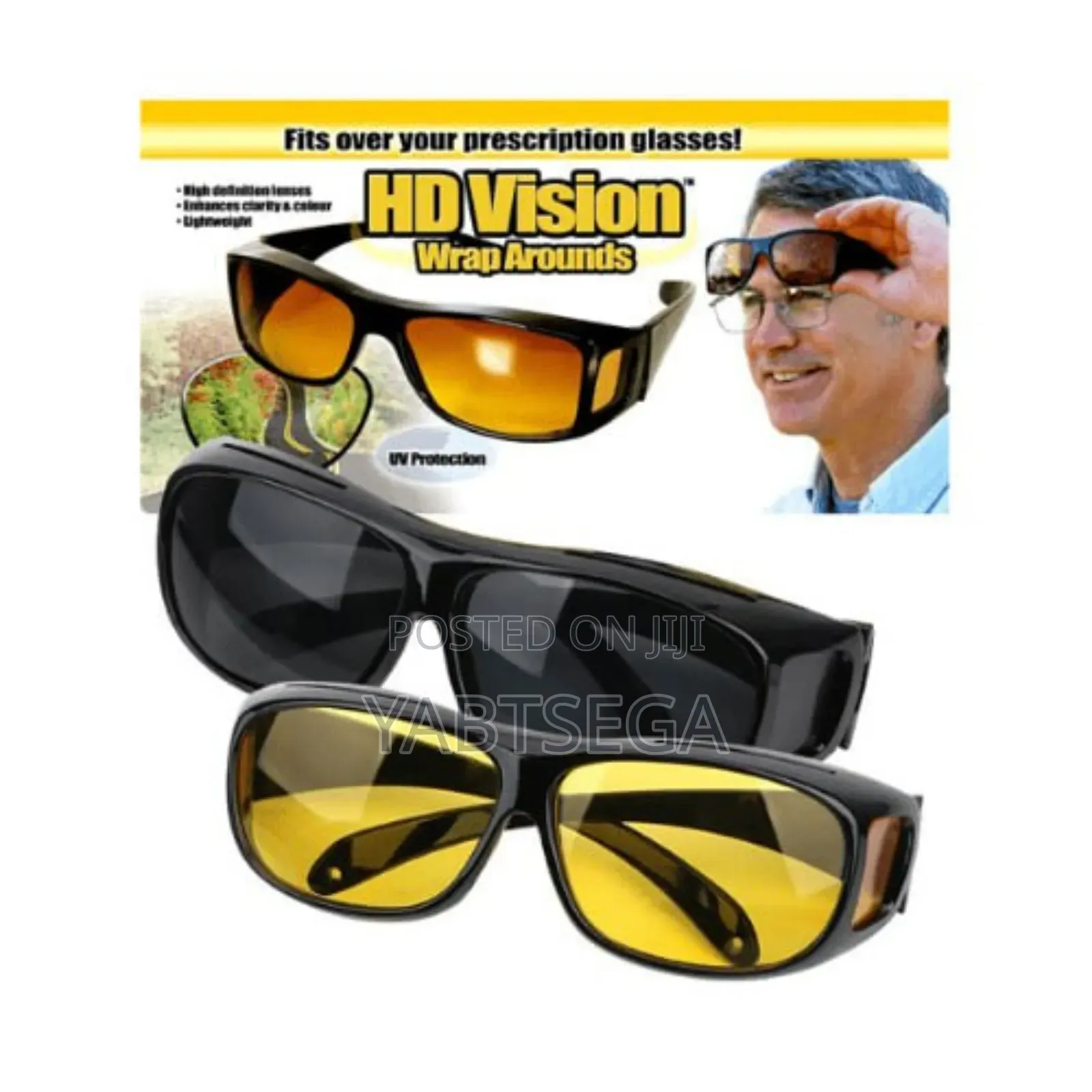 ሁለት በአንድ የያዘ የመኪና መነፀር Day Night Vision Driving Glasses 2pcs