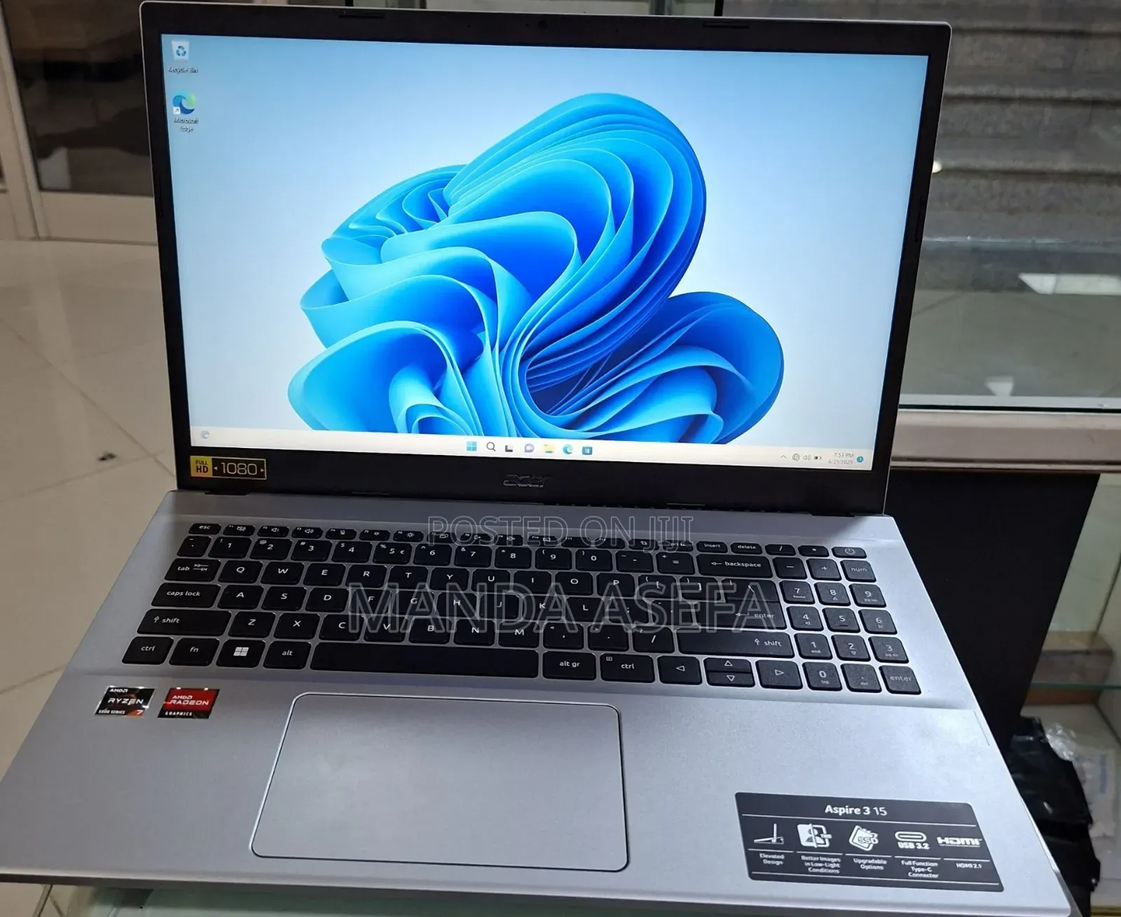 New Laptop Acer Aspire 3 16GB AMD Ryzen 7 SSD 512GB