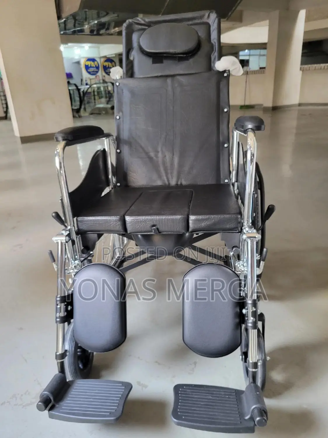 Wheelchair,High Backrest密يtoilet Seatد奔leather,Easy to Clean