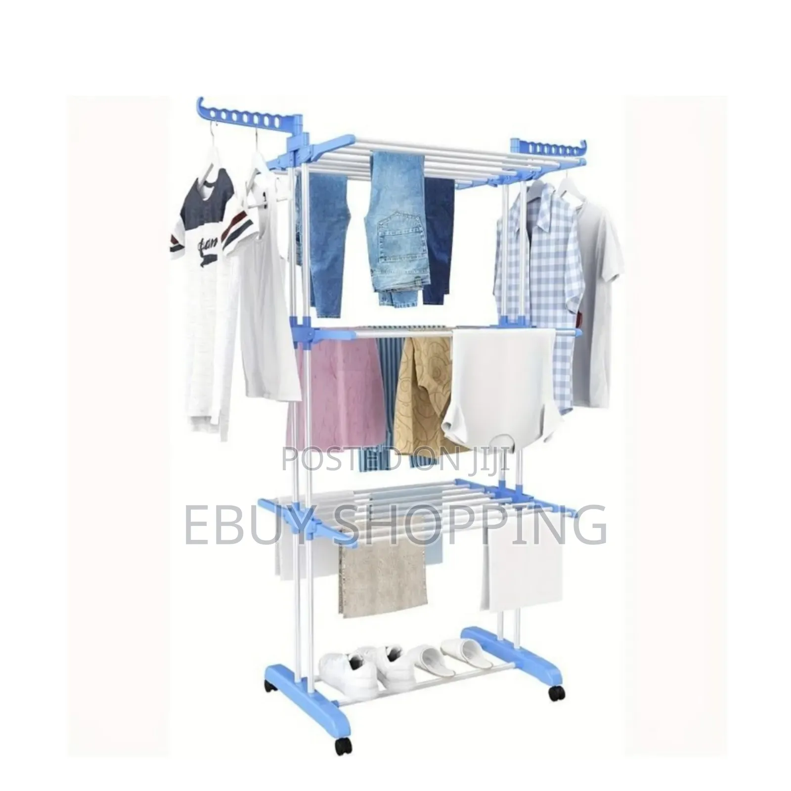 **Adjustable Triple-Layer Laundry Rack – No More Wrinkles!*