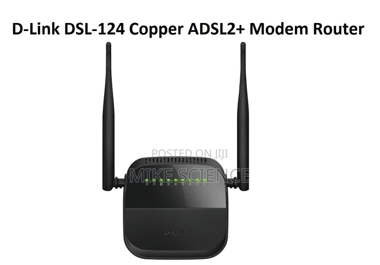 D-Link DSL-124 Wireless N300 Adsl2+ Modem Router የኮፐር ራውተር