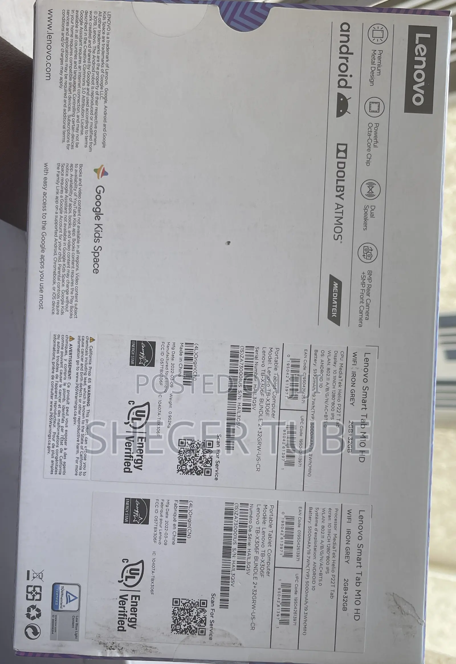 New Lenovo Smart Tab M10 HD Wi-Fi 32 GB Gray