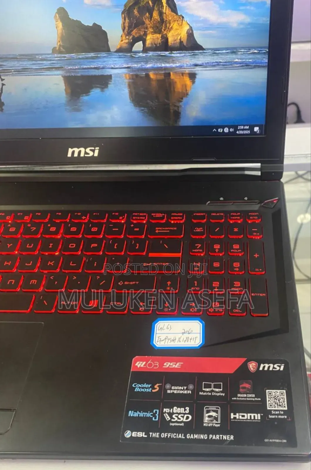 New Laptop MSI GF63 16GB Intel Core I7 SSD 512GB