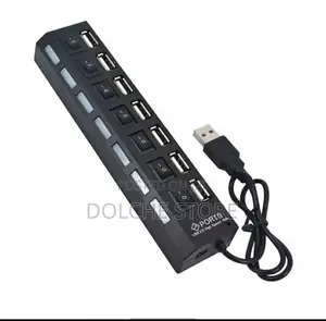 Photo - Usb Hub 2.0 Adapter High Speed Multi 7 Ports Hub for Com/Lap