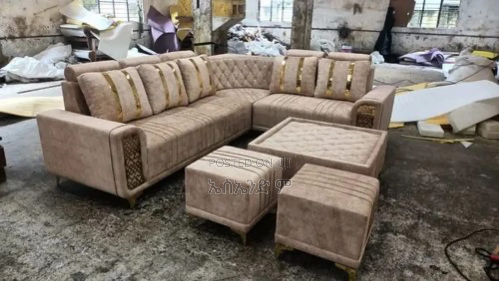6 Seater Wooden L Shaped Sofa Design With Table