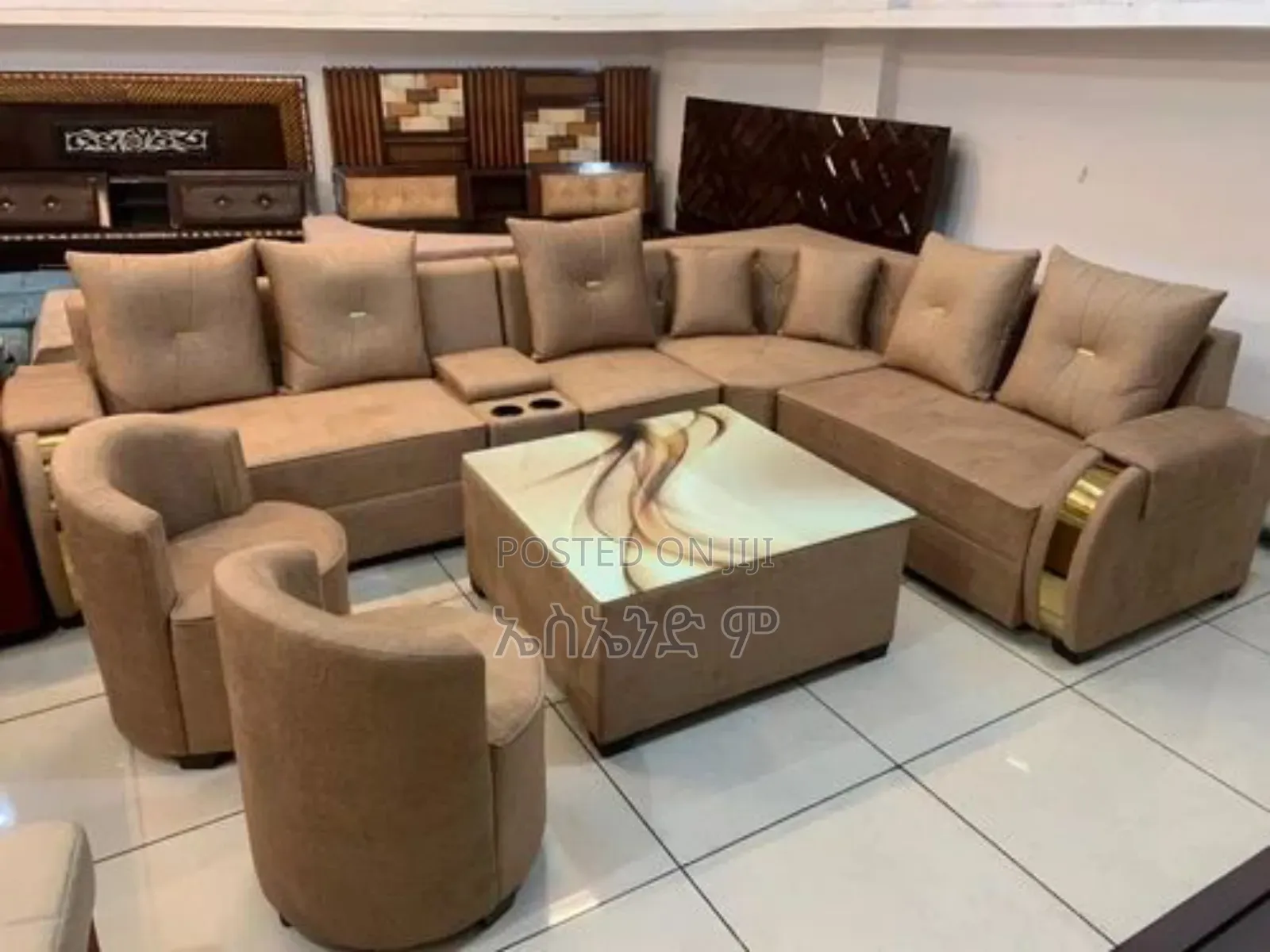 Polyster Sofa Design With Table