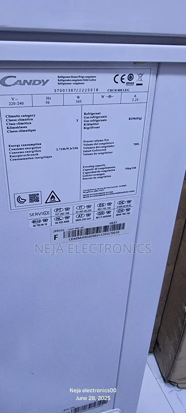 Candy Chest Freezers 708l Big Deep Fridge Delive