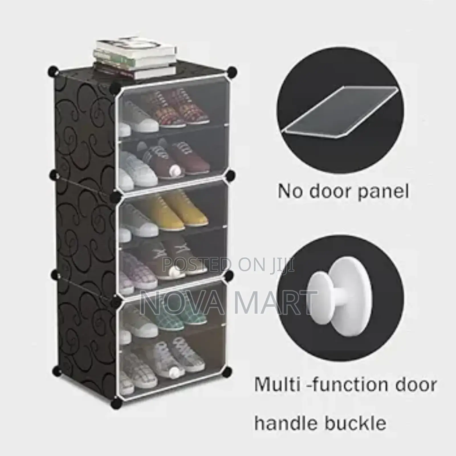Transparent Single Door Shoe Rack Dustproof Plastic
