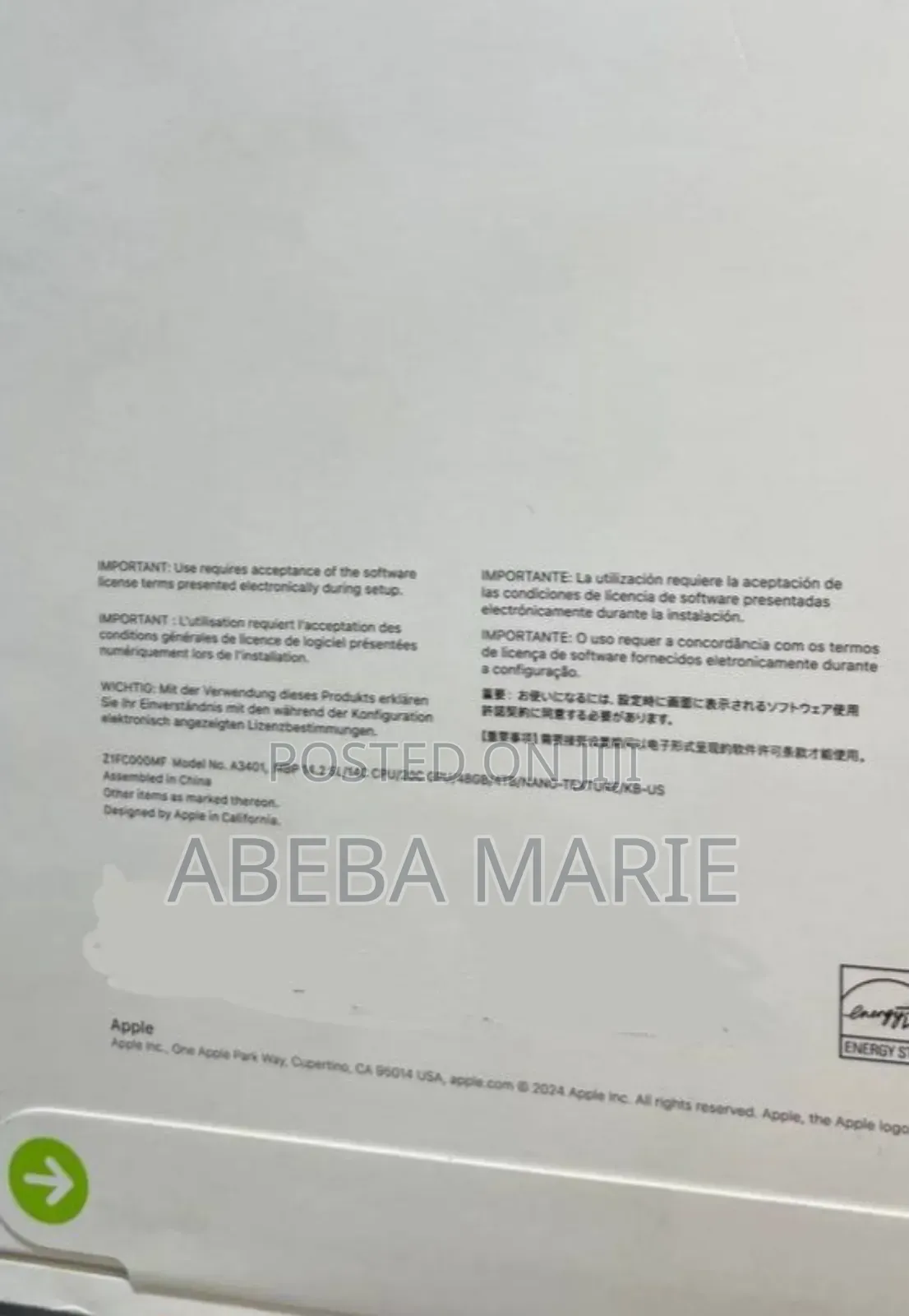 New Laptop Apple MacBook Pro 2024 M4 14-Inch 48GB Apple M4 Pro SSD 4T