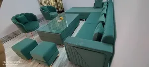 Photo - Dark Green U Shaped Sofa With Table