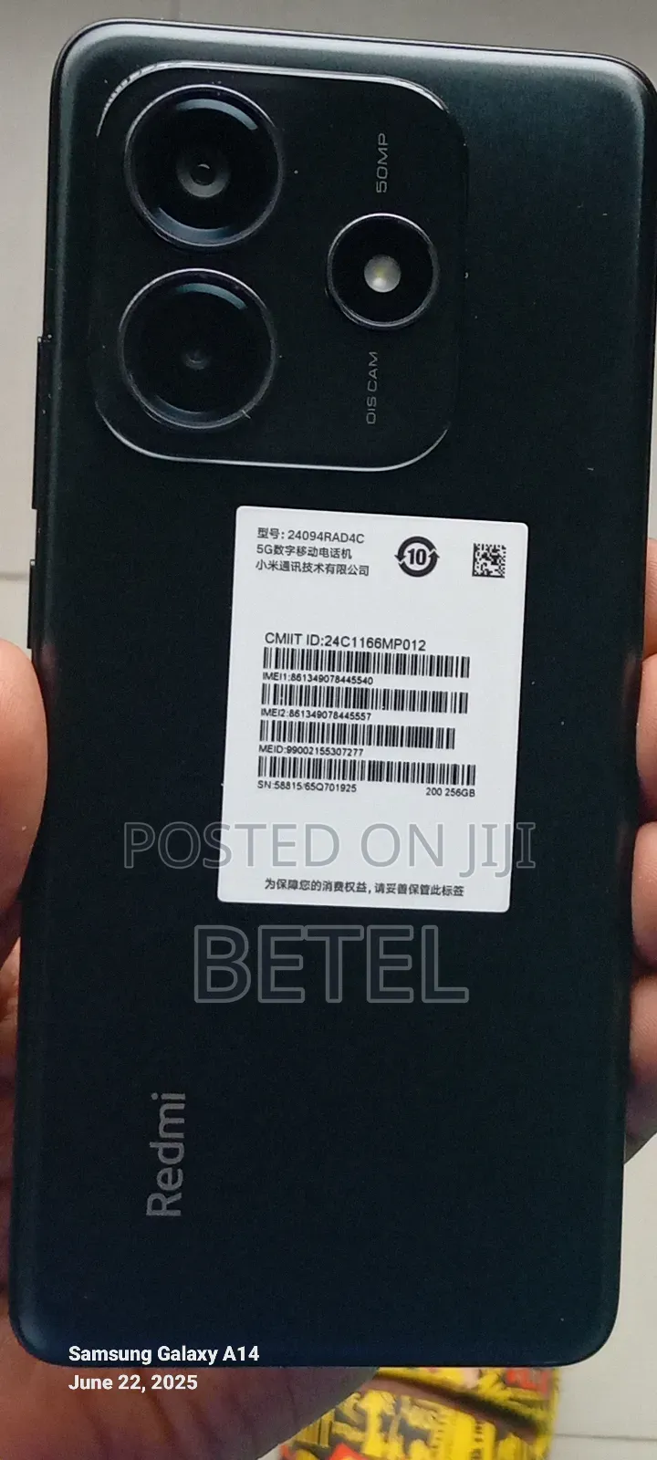 New Xiaomi Redmi Note 14 256 GB Black