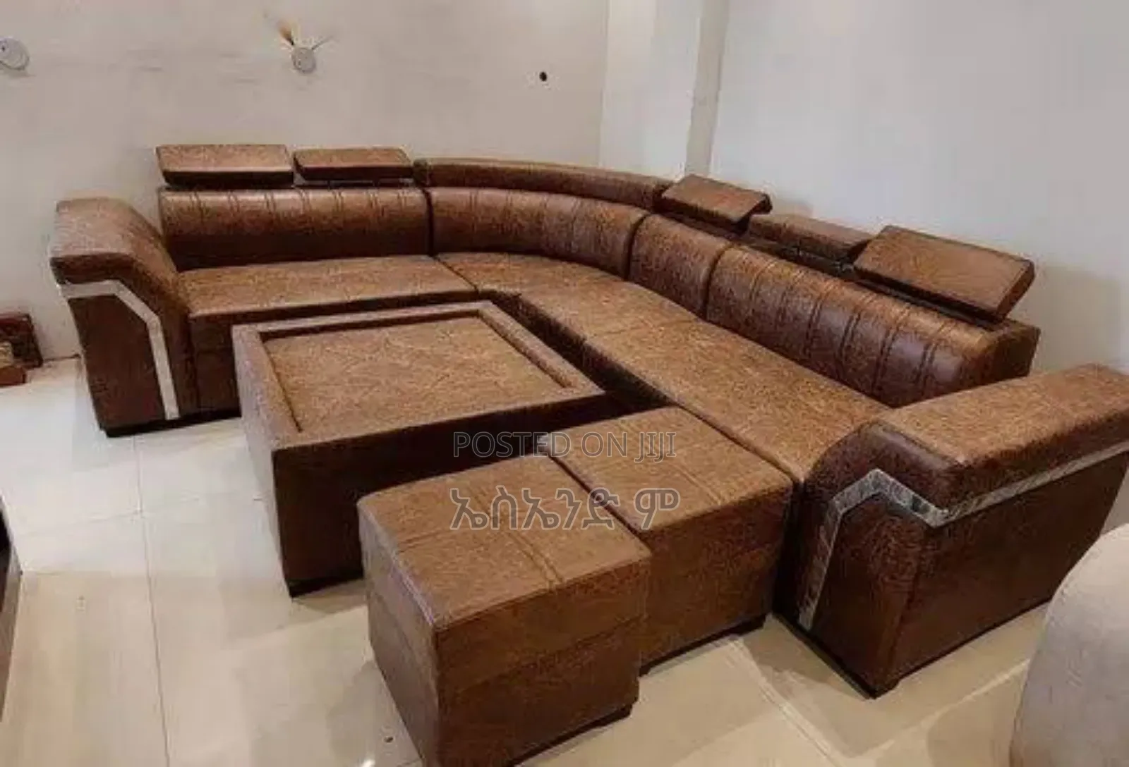 Curved Couch With Table