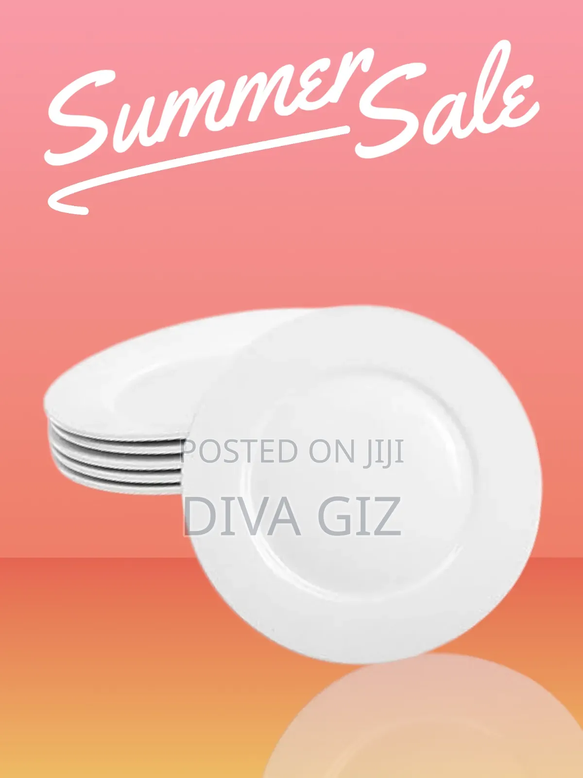 Procelian Dinner Plates .6 Piece. የሸክላ ሰሀኖች