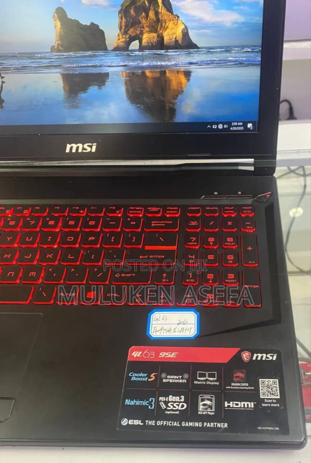 New Laptop MSI GF63 16GB Intel Core I7 SSD 512GB