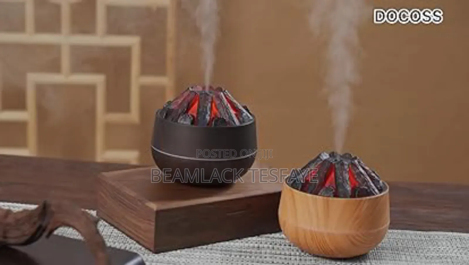 በኤሌክትሪክ የሚሰራ Flame Diffuser (Charcoal Fire Humidifier)