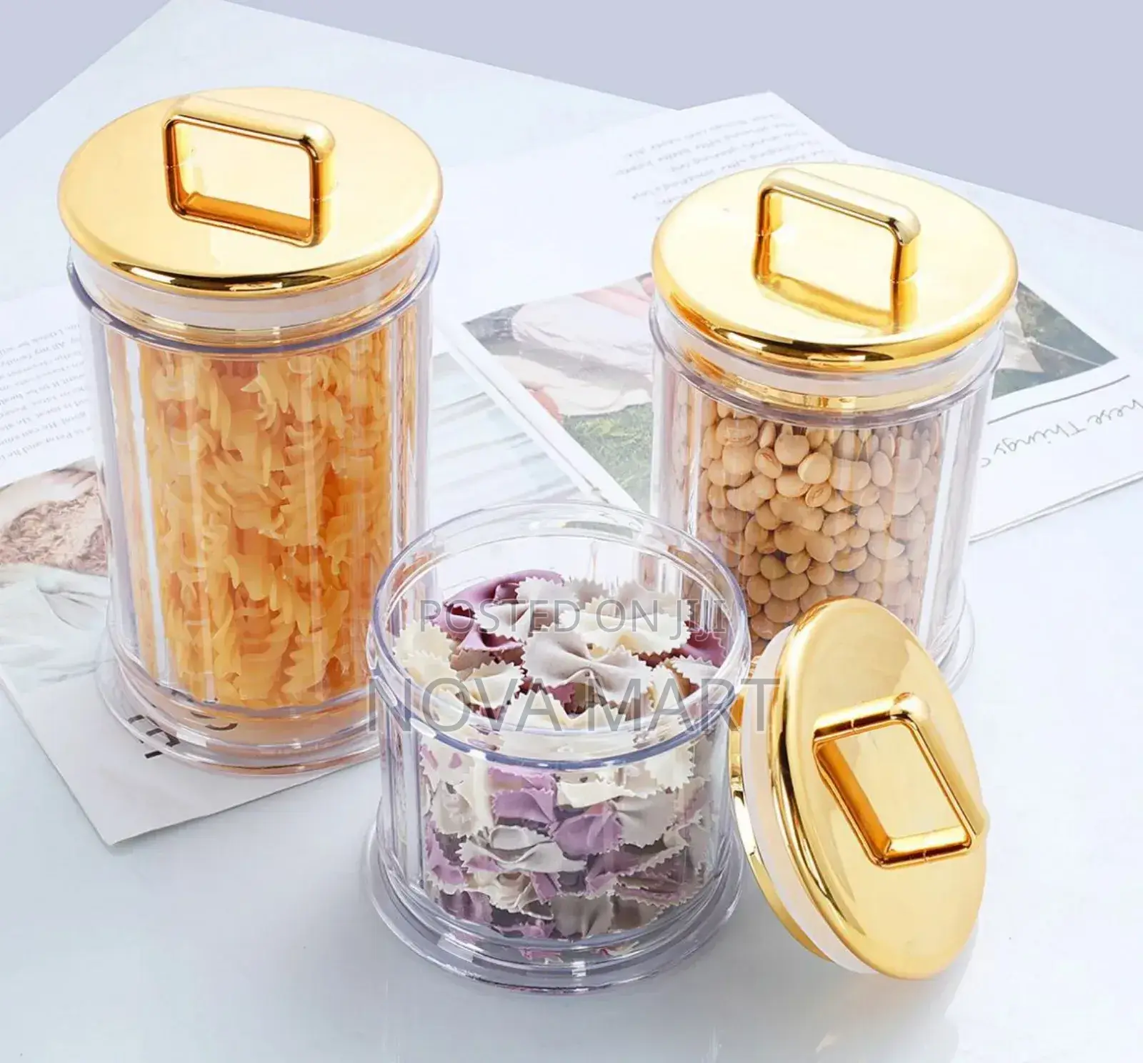 3 Pieces Set Acrylic Canister