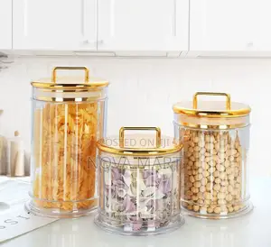 3 Pieces Set Acrylic Canister