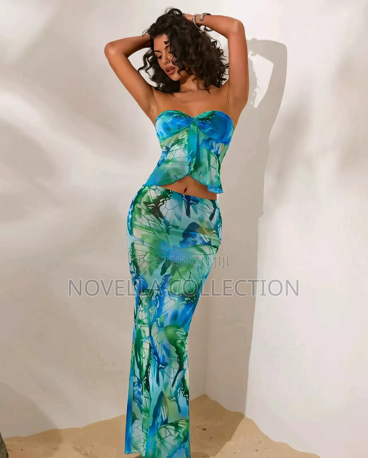 2 Pc Blue Dress (Available on Hand)