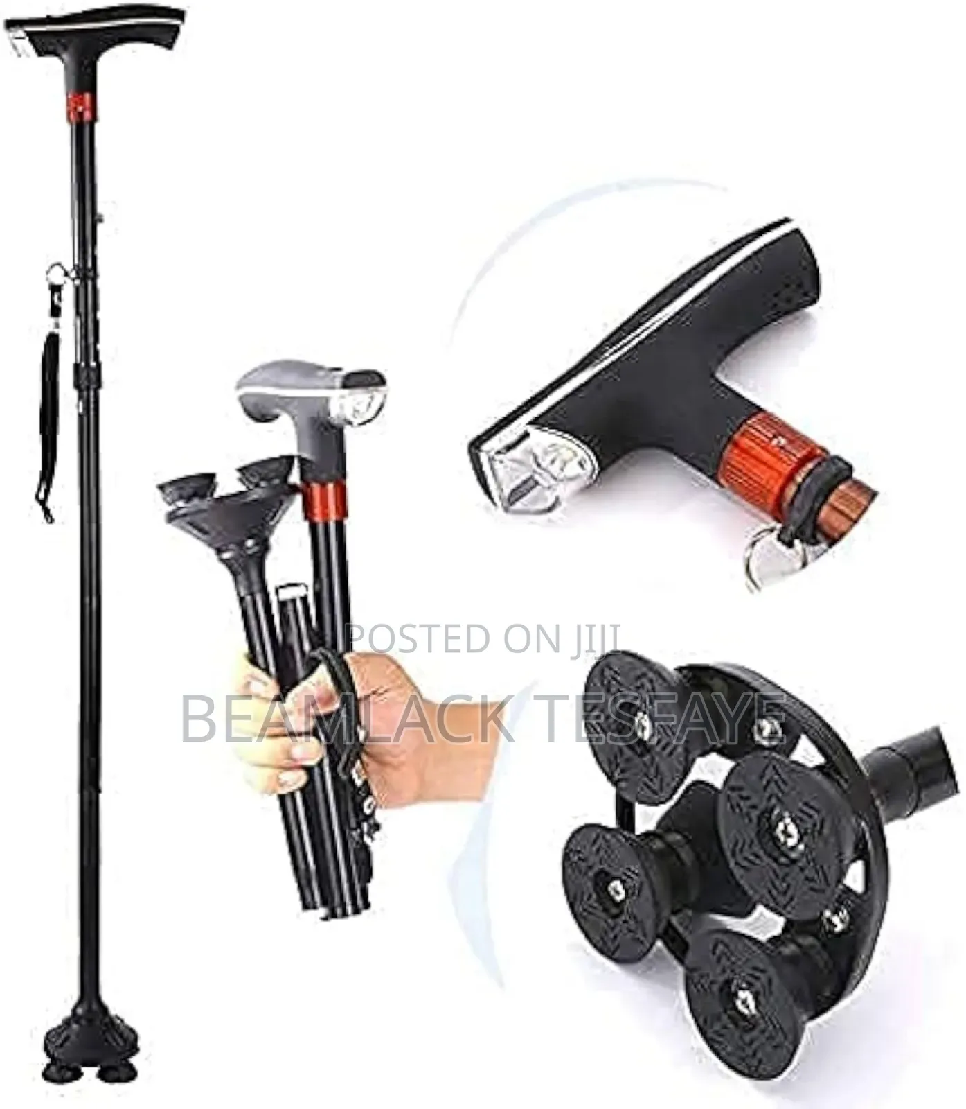 Anti-Slip Walking Stick With Led Light