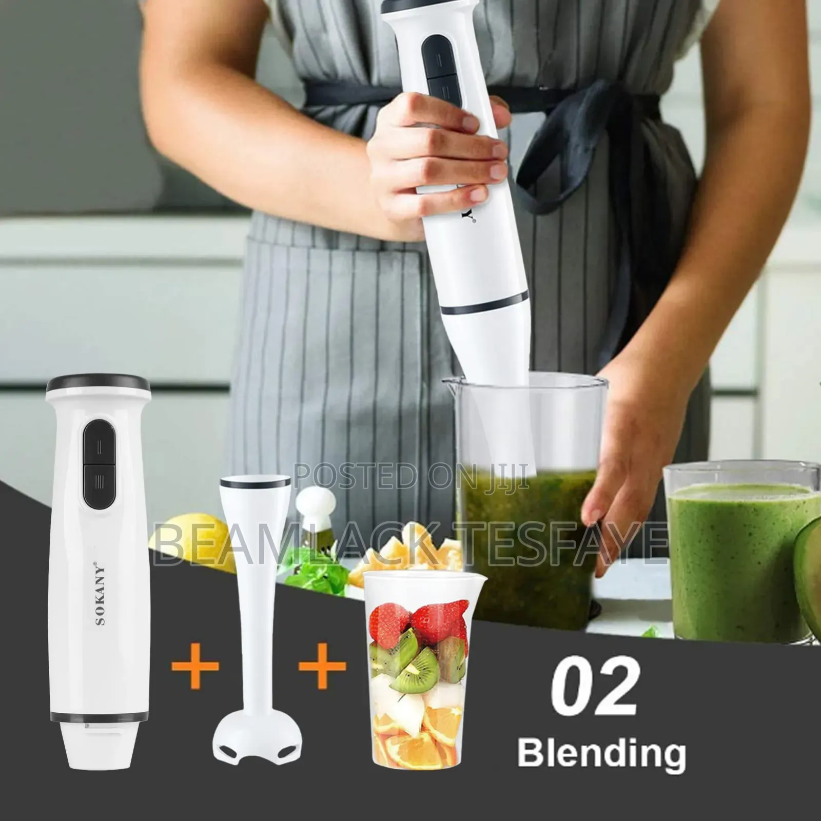 የህፃናት ምግብ ለማዘጋጀት Sokany 4 in 1 Hand Blender