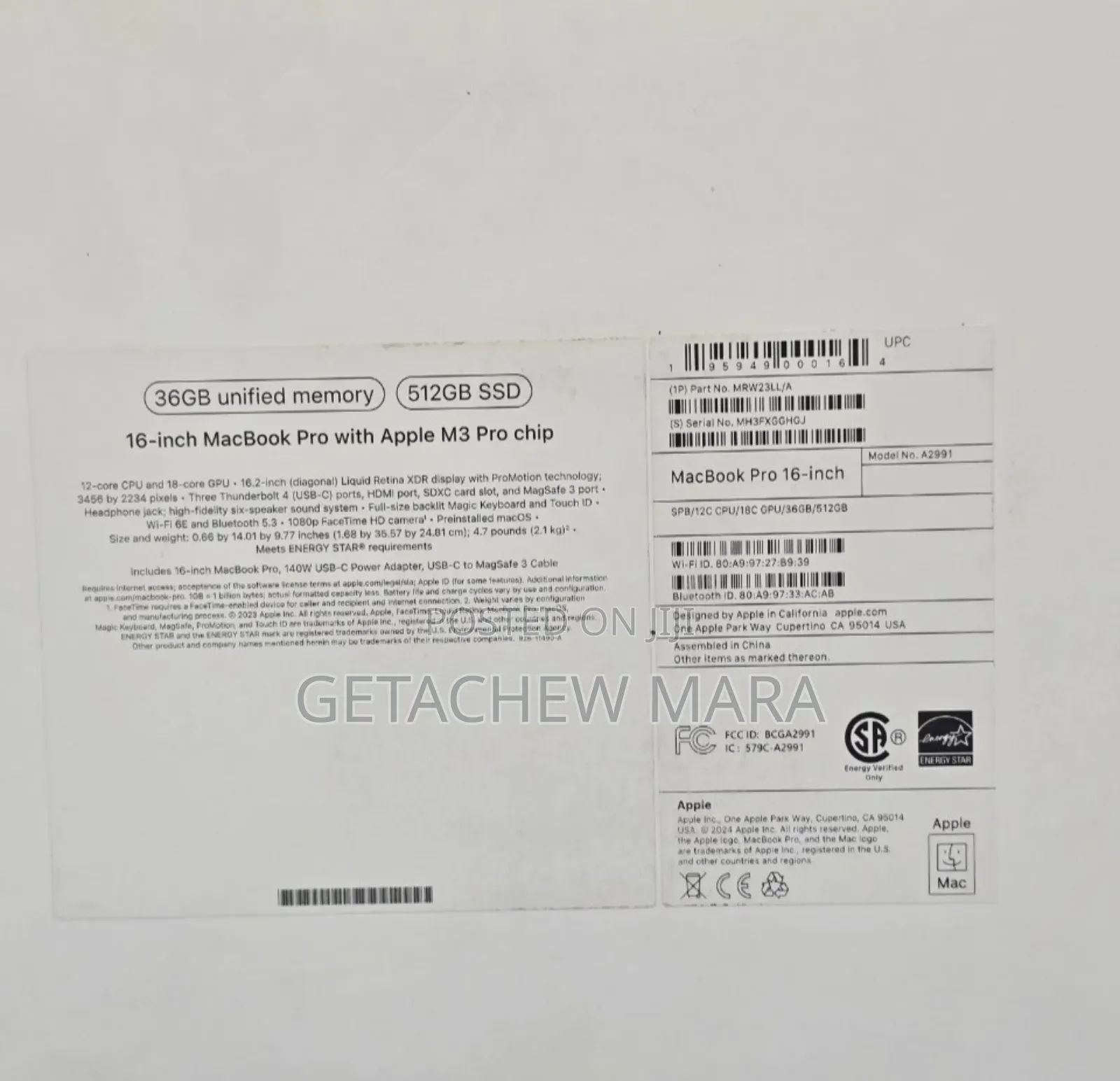 New Laptop Apple MacBook Pro M1 36GB Intel Core I7 SSD 512GB