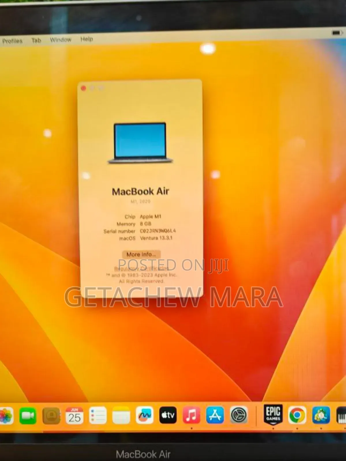 New Laptop Apple MacBook Air 2020 M1 8GB Apple M3 Pro SSD 256GB