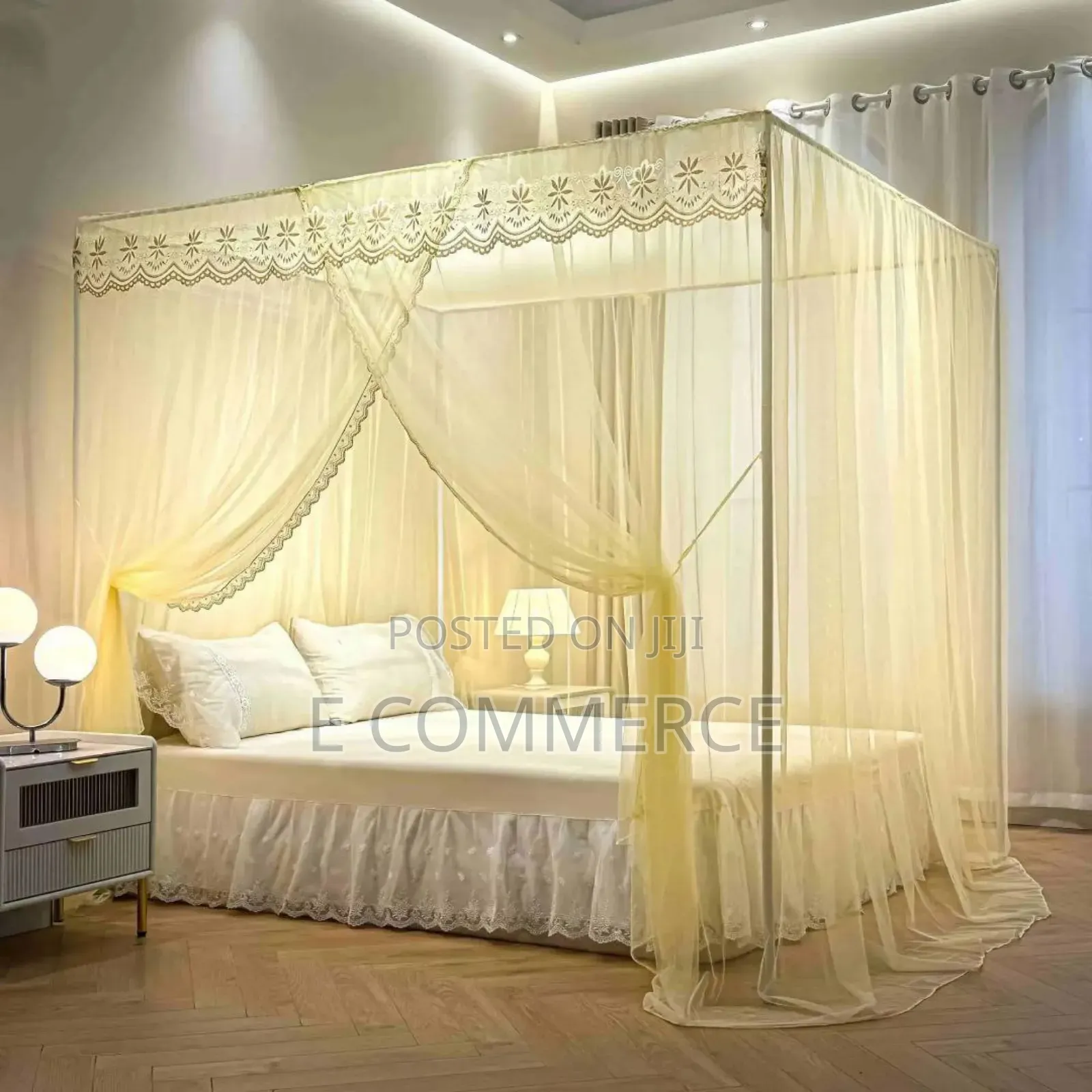 Luxury Royal Palace Canopy Mosquito Net With Stand Bedding