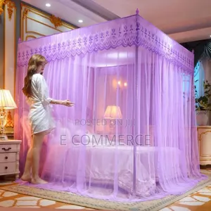 Luxury Royal Palace Canopy Mosquito Net With Stand Bedding