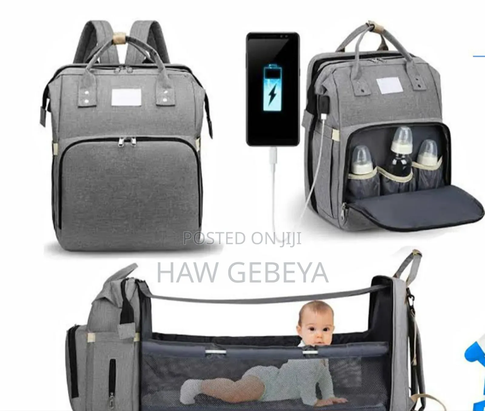 Baby Diaper Bag and Foldable Bed