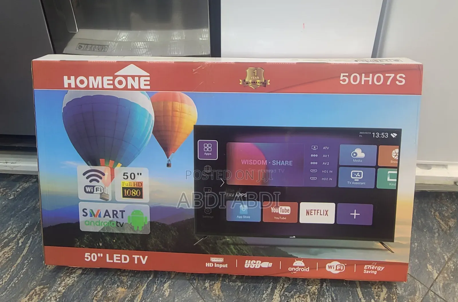 Home One Tv 50 Inch Smart Doubel Glass