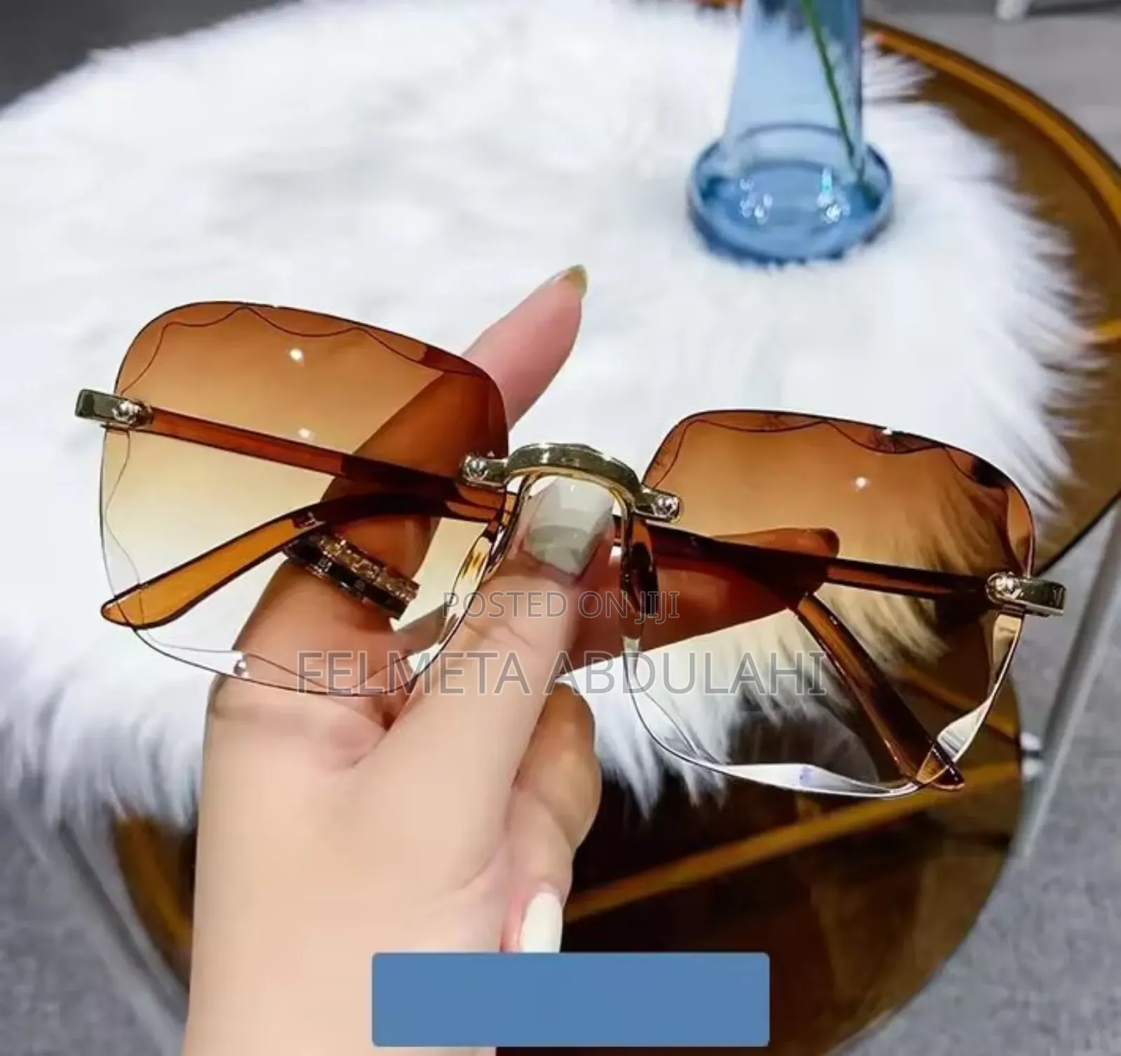 Frameless Cut Edge Sunglasses Women's Transparent Multicolor