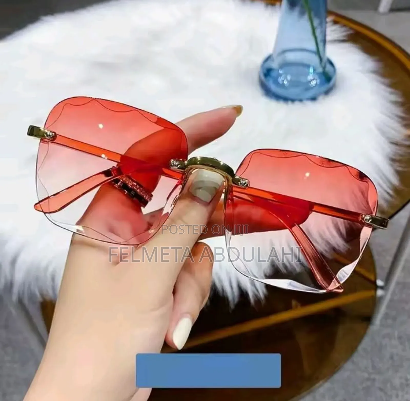 Frameless Cut Edge Sunglasses Women's Transparent Multicolor