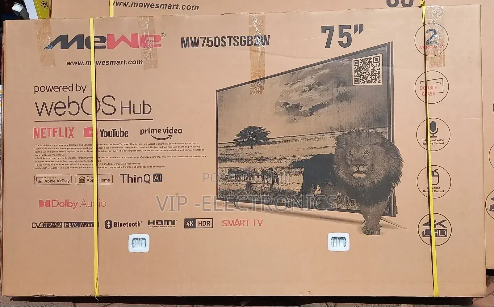 Mewe Tv 75"Inch Smart Android Webos Hub New 2025 Tv