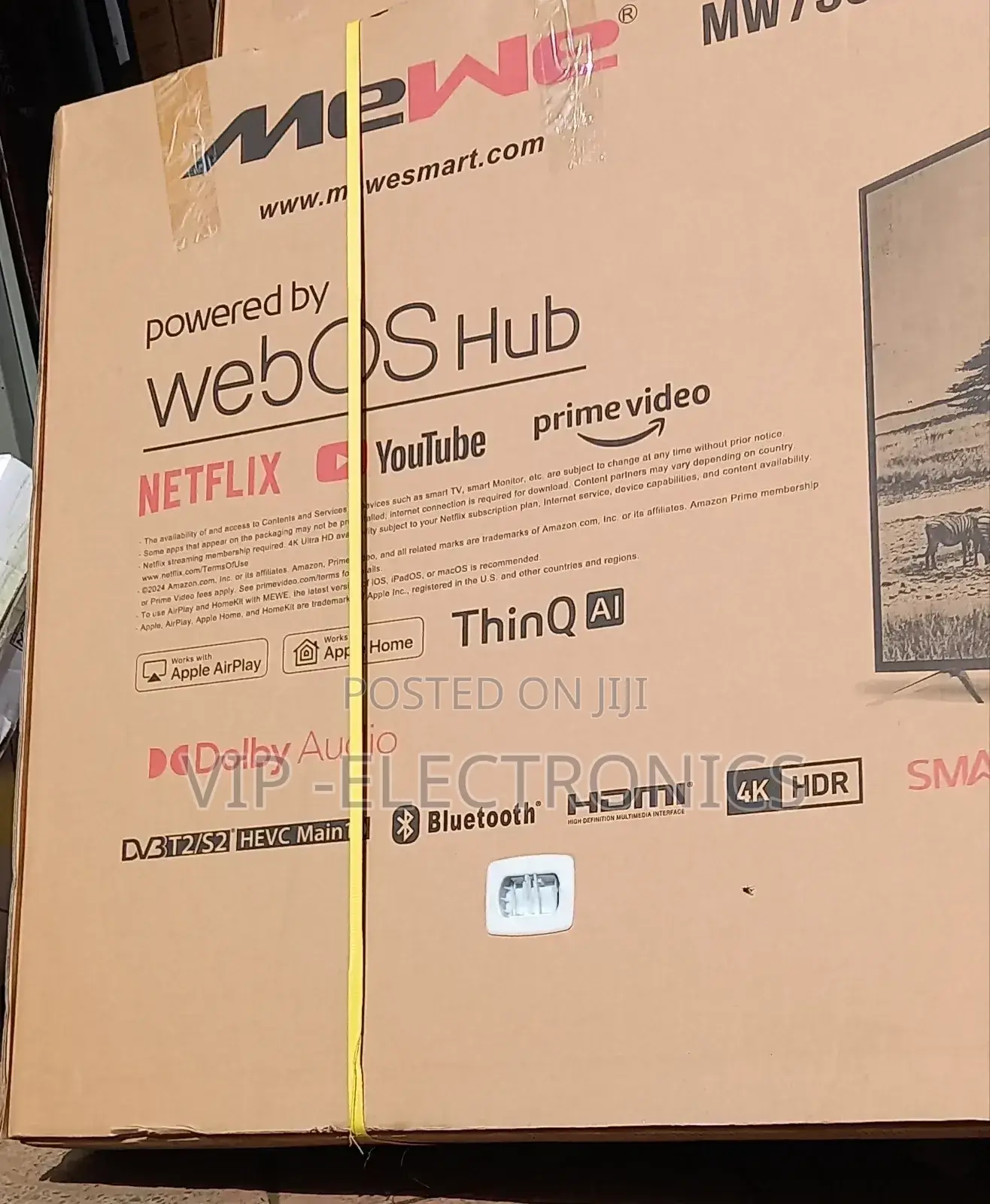 Mewe Tv 75"Inch Smart Android Webos Hub New 2025 Tv