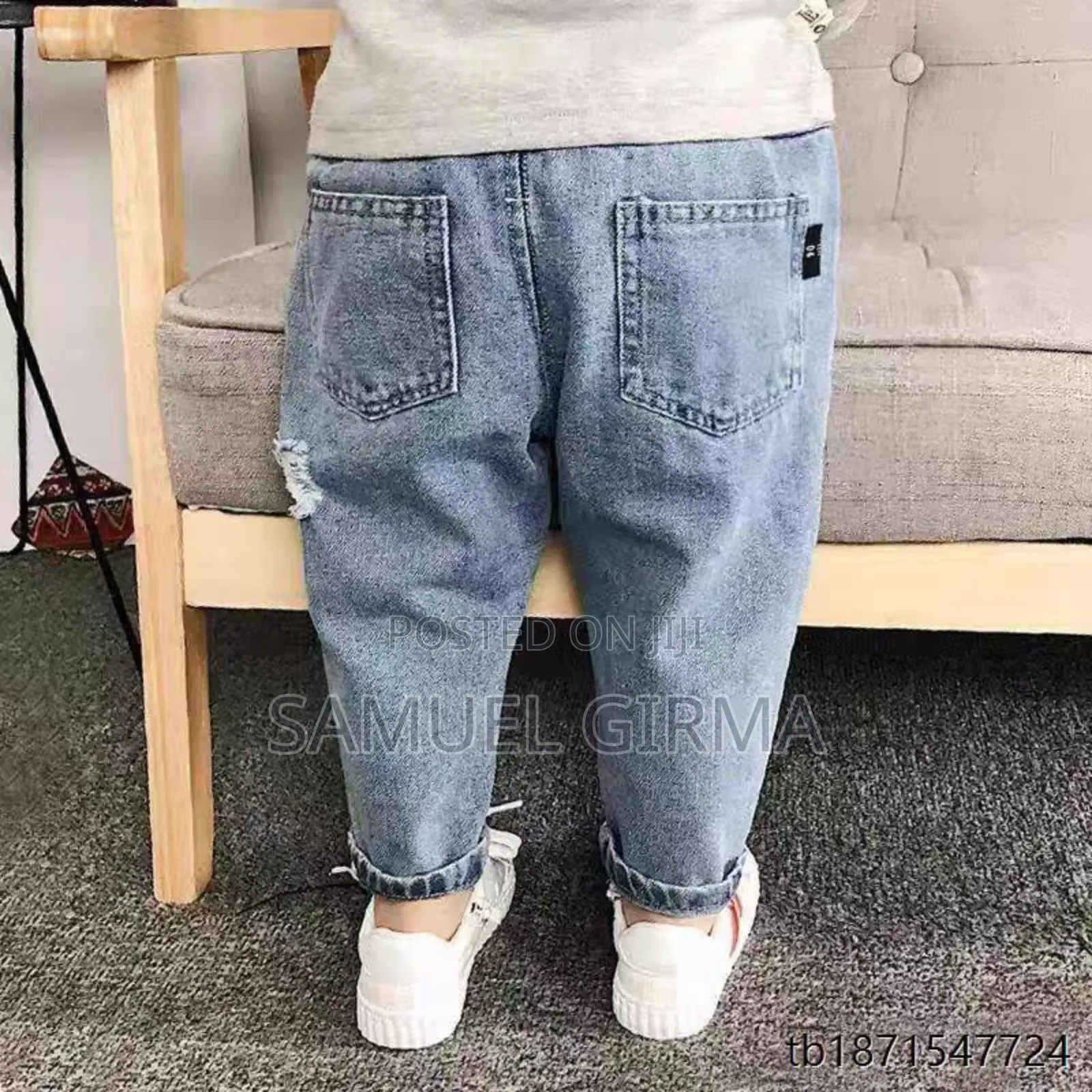 Mk- 0599 Toddlers Denim Ripped Jeans Size: 1-5 Years