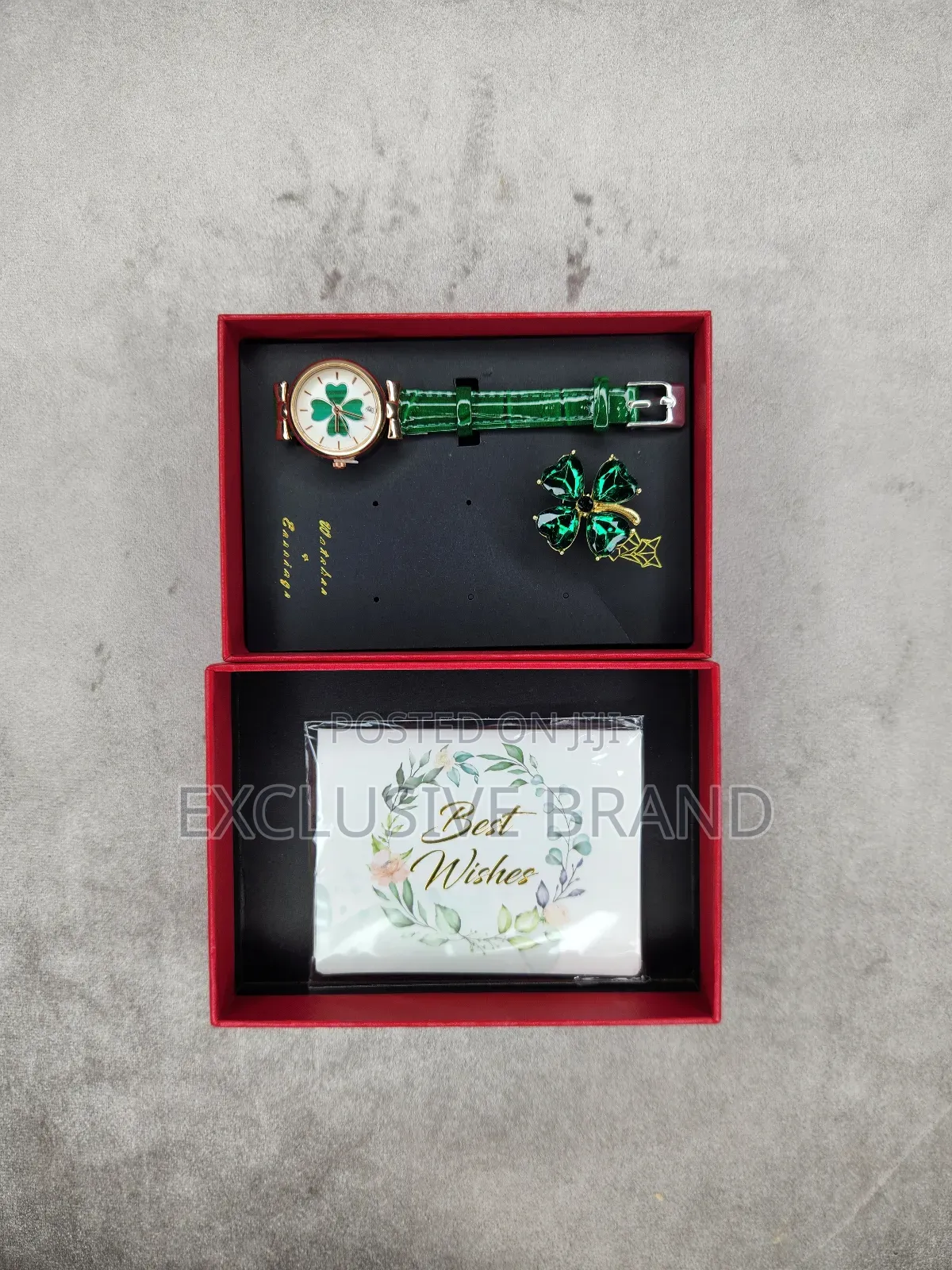 Premium Gift Set for Her Watch + Bracelet + Best Wishes Card