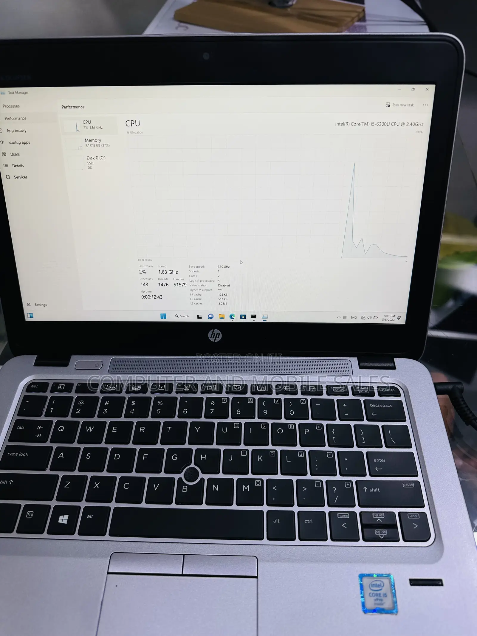 New Laptop HP EliteBook 820 G3 8GB Intel Core I5 HDD+SSD 128GB