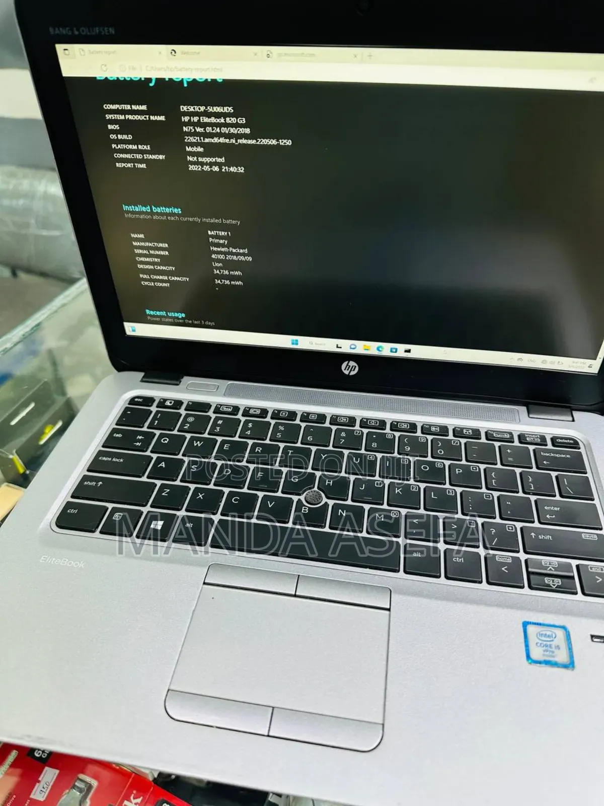 New Laptop HP EliteBook 820 G3 8GB Intel Core I5 SSD 128GB