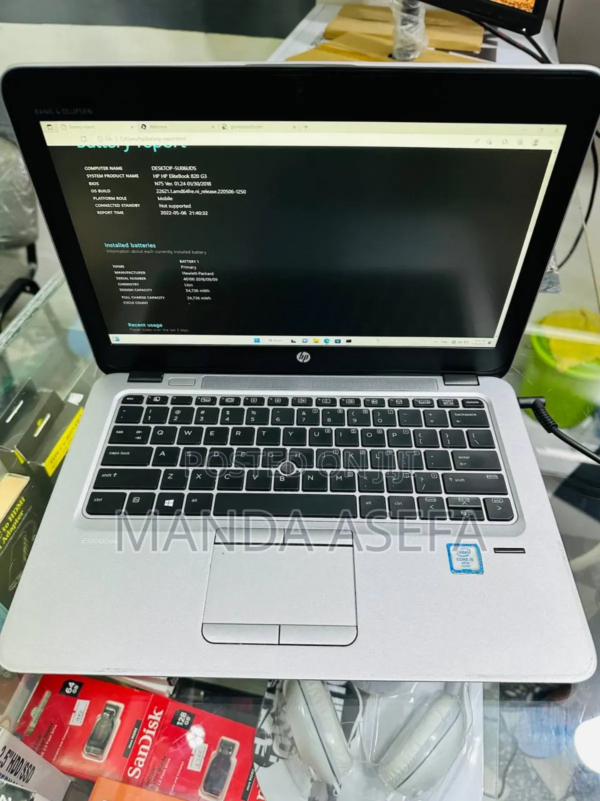New Laptop HP EliteBook 820 G3 8GB Intel Core I5 SSD 128GB