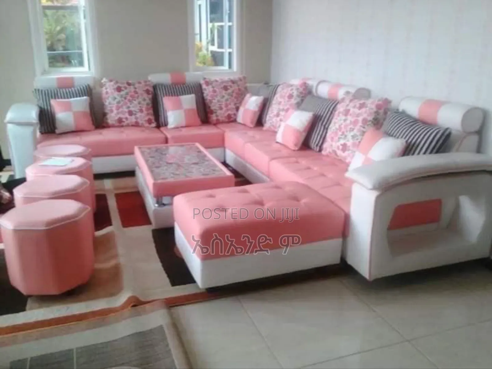 Women Adama Pink Sofa Design With Table
