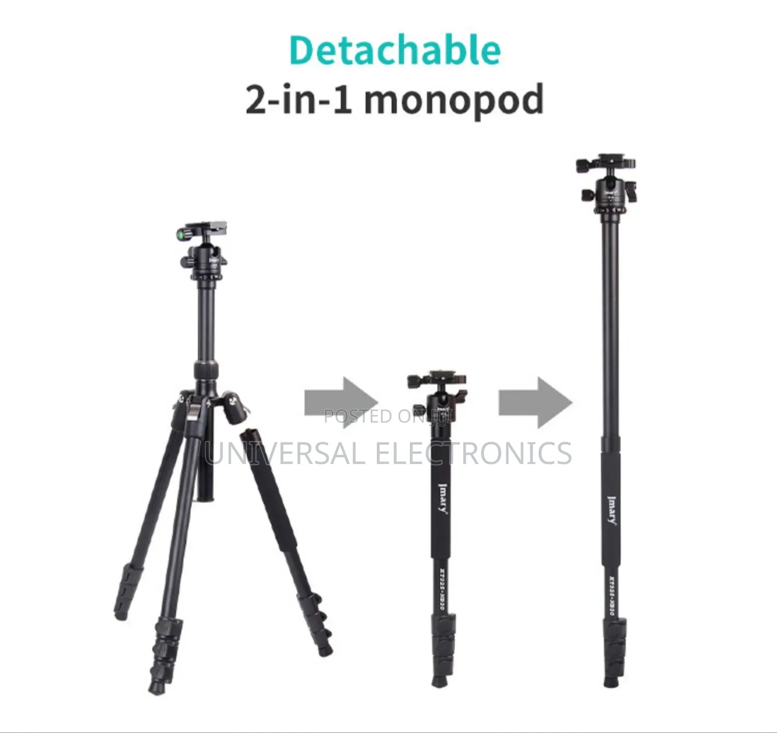 Jmary 2in1 Folded Aluminium Professional 360 Rotation Tripod