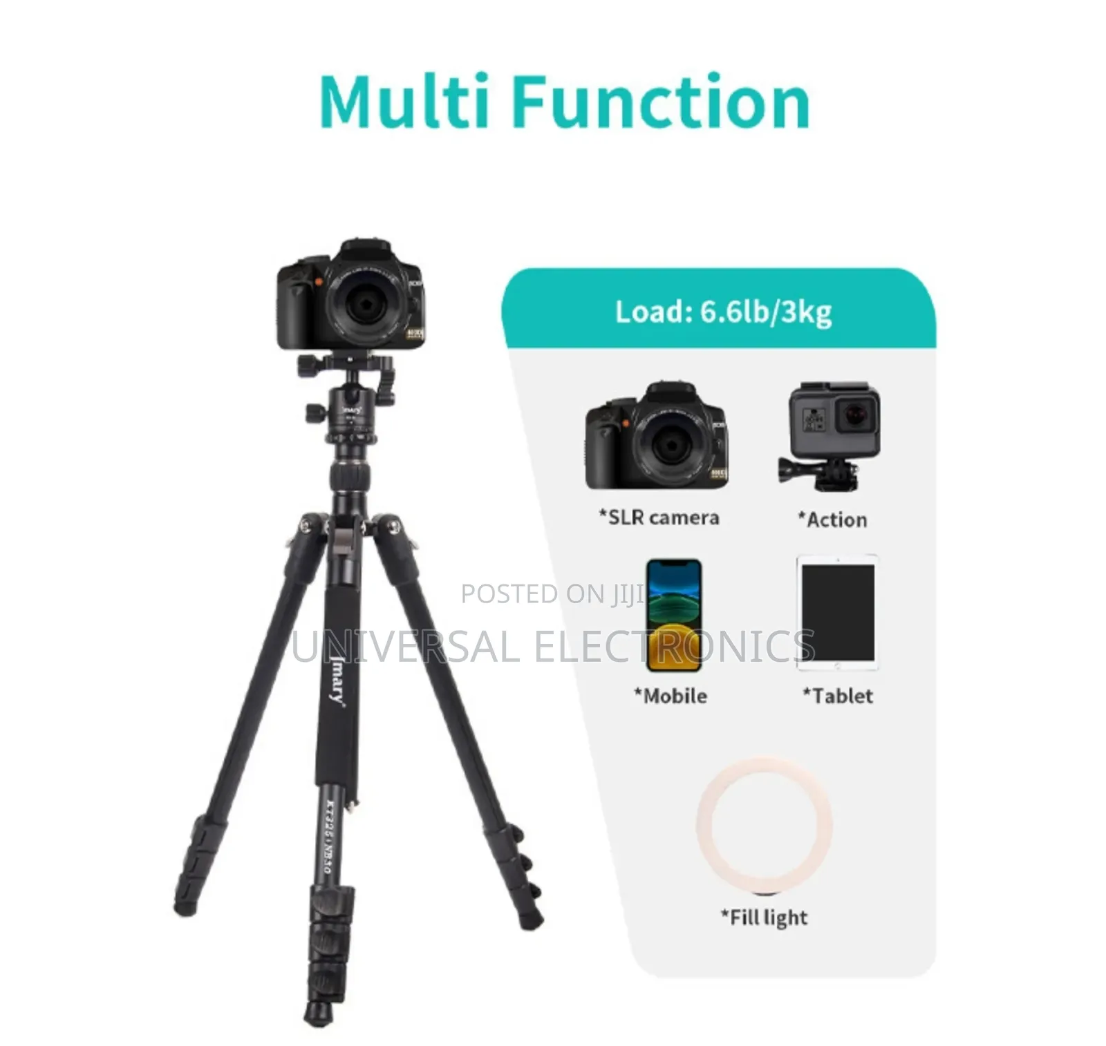 Jmary 2in1 Folded Aluminium Professional 360 Rotation Tripod